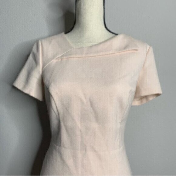 Vince Camuto Light Pink Short Sleeve Sheath Midi Dress Side Slit - Picture 5 of 14